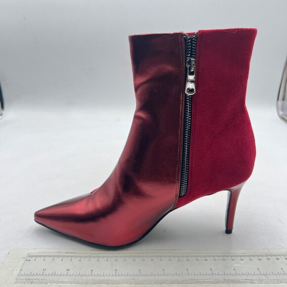 Wine Pointed Toe Ankle Booties High Heel Office Lady Comfy Daily Wear Dress Shoe - Picture 1 of 8